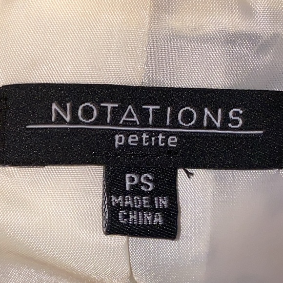 Notations ladies petite blue white floral blazer lace trim light jacket Small PS - Picture 4 of 9